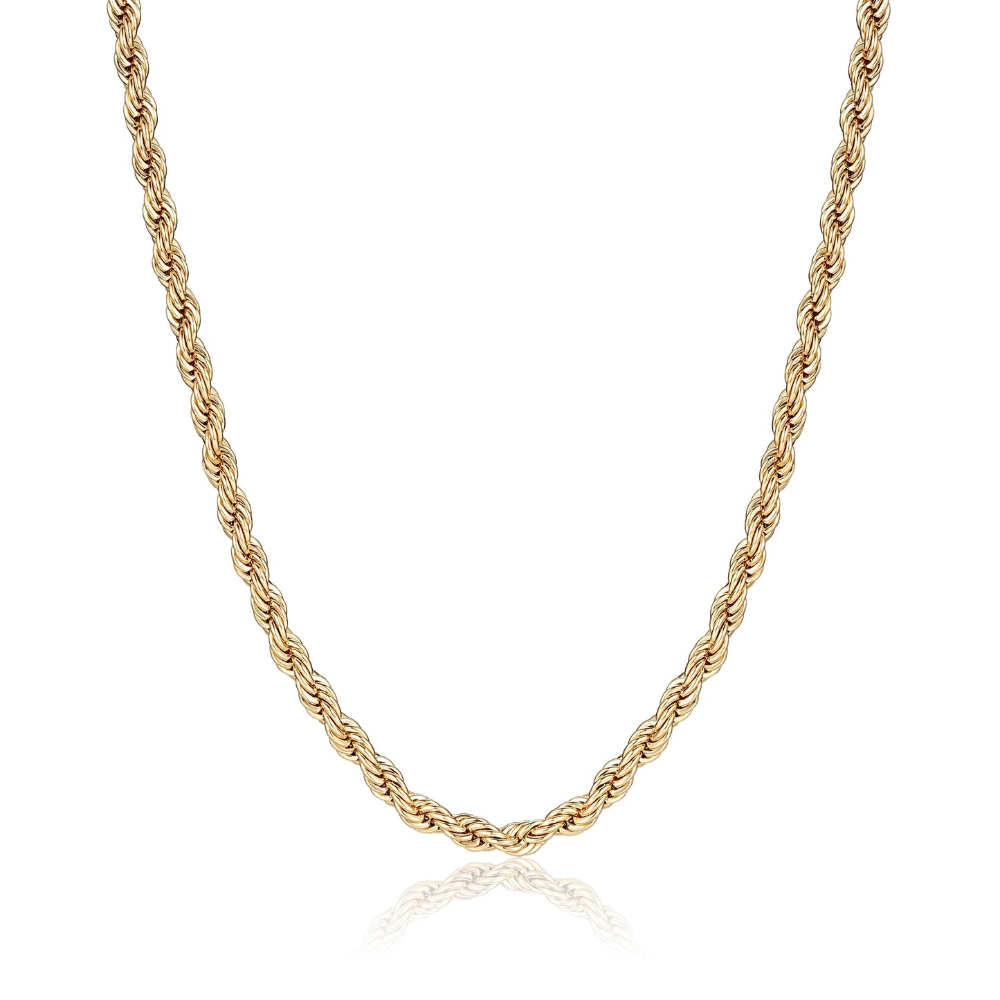 5mm Gold Rope Chain Necklace 24 Inches