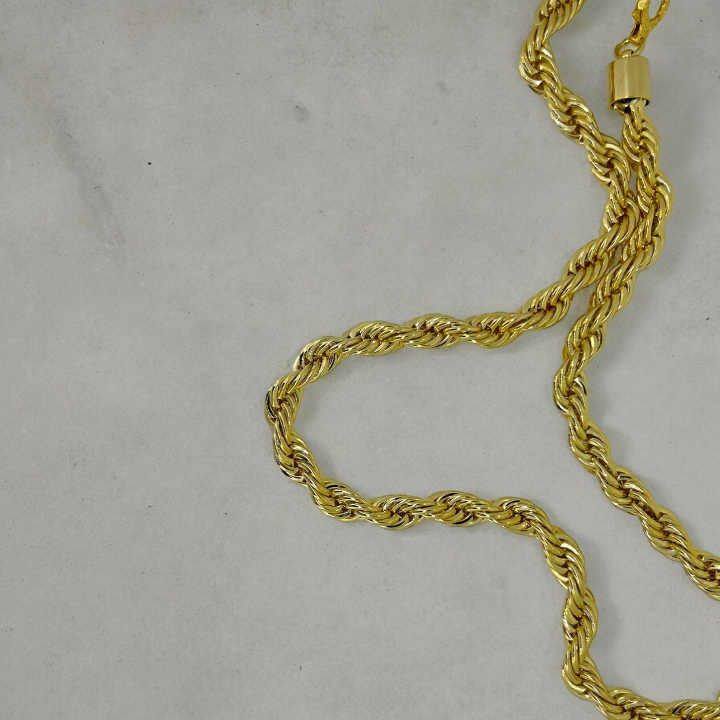 12mm Gold Rope Chain 30 Inch Patterned Clasp